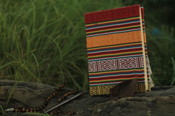 Handmade Bhutanese Cloth Covered Writing Notebook Journal - Lokta
