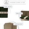Large Handmade Green Journal Box Set with Ribbon (5)